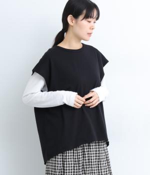 コットンBACKスリットベスト(クロ-F)