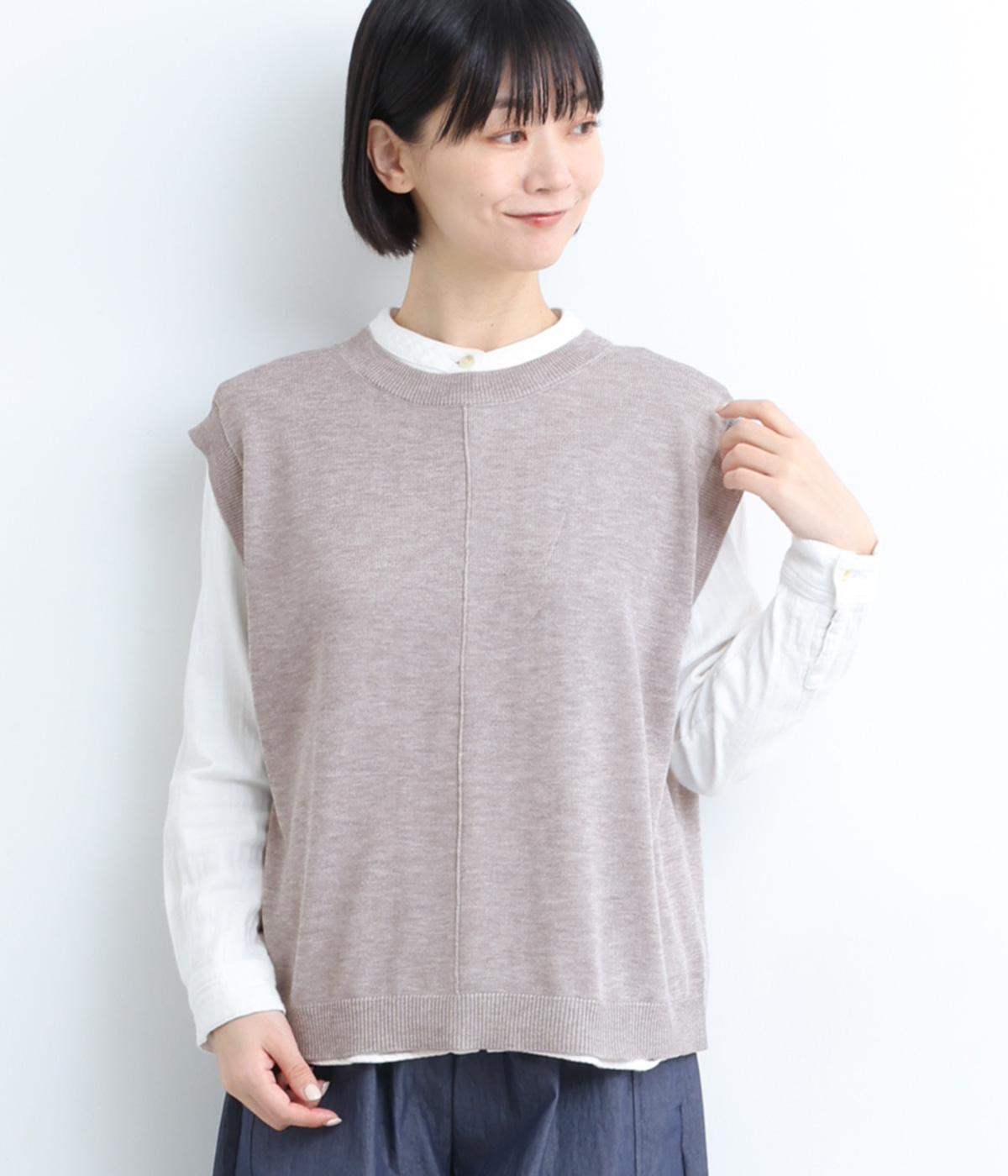 2wayニットベスト(グレージュ-F)