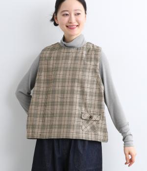 グレンチェック2wayベスト(グリーン系-F)