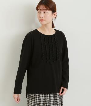 起毛フリルギャザープルオーバー(クロ-F)
