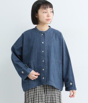 コットンDENIMドルマンジャケット(ＩＮＤＩＧＯ　ブルー-F)
