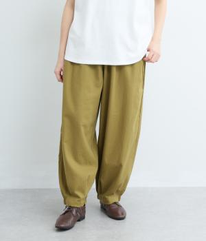 裾タックカーブパンツ(カーキ-F)