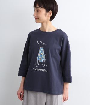 おめかしわんこ8分袖プルオーバー(ネイビー-F)