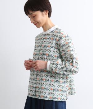 コットンおすましねこクレリックブラウス