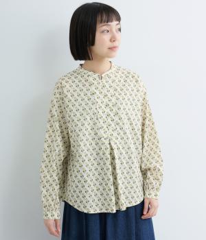 コットンレトロフラワースキッパーブラウス