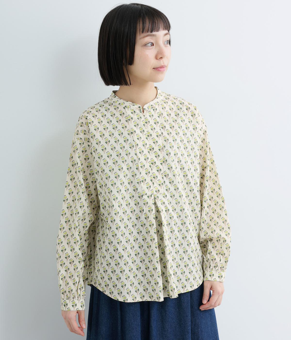 コットンレトロフラワースキッパーブラウス(アイボリー-F)