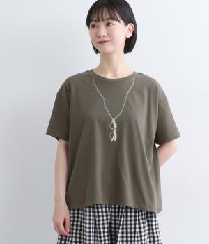 コットン天竺　メガネプリントTシャツ