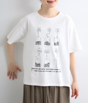 コットン天竺　TEA　BAGプリントプルオーバー