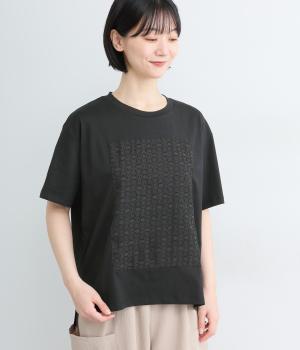 シフォンドットパッチワークプルオーバー(クロ-F)