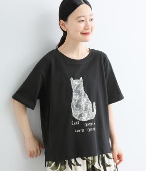 レースねこパッチワークプルオーバー(クロ-F)