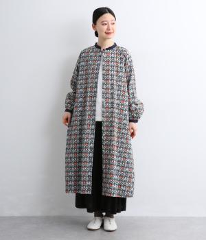 コットンおすましねこクレリックワンピース(ネイビー-F)