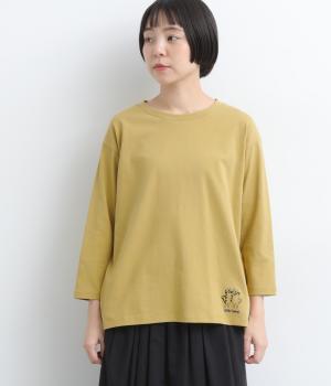 ハイタッチネコ刺繍プルオーバー（マスタード・F）