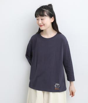 ハイタッチネコ刺繍プルオーバー（ネイビー・F）