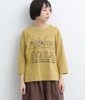 ネコの街プルオーバー（マスタード・F）