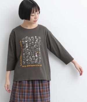 ワンちゃん集合プルオーバー（チャコール・F）