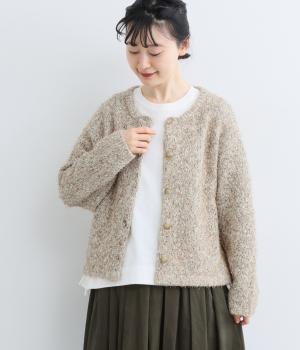 ミックスヤーンボレロカーディガン（アイボリー・F）