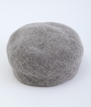 編み立て柄入りベレー(ダーク杢グレー-ONESIZE)