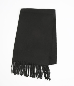 無地ストール(ブラック-ONESIZE)