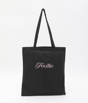 コットン風合いロゴ刺繍トート(ブラック-ONESIZE)