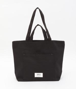 コットンツイル2wayシンプルトート(ブラック-ONESIZE)