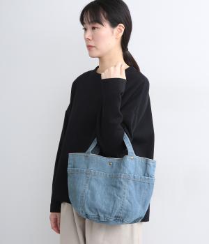 インドデニムミニトートバッグ(ブルー-F)