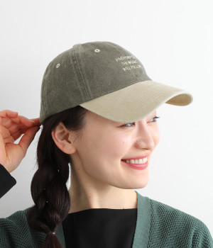 ウォッシュド ロゴキャップ(チャコール×ベージュ-ONESIZE)