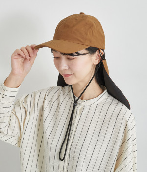 撥水冷感ネックカバー付き　キャップ(テラコッタ-ONESIZE)