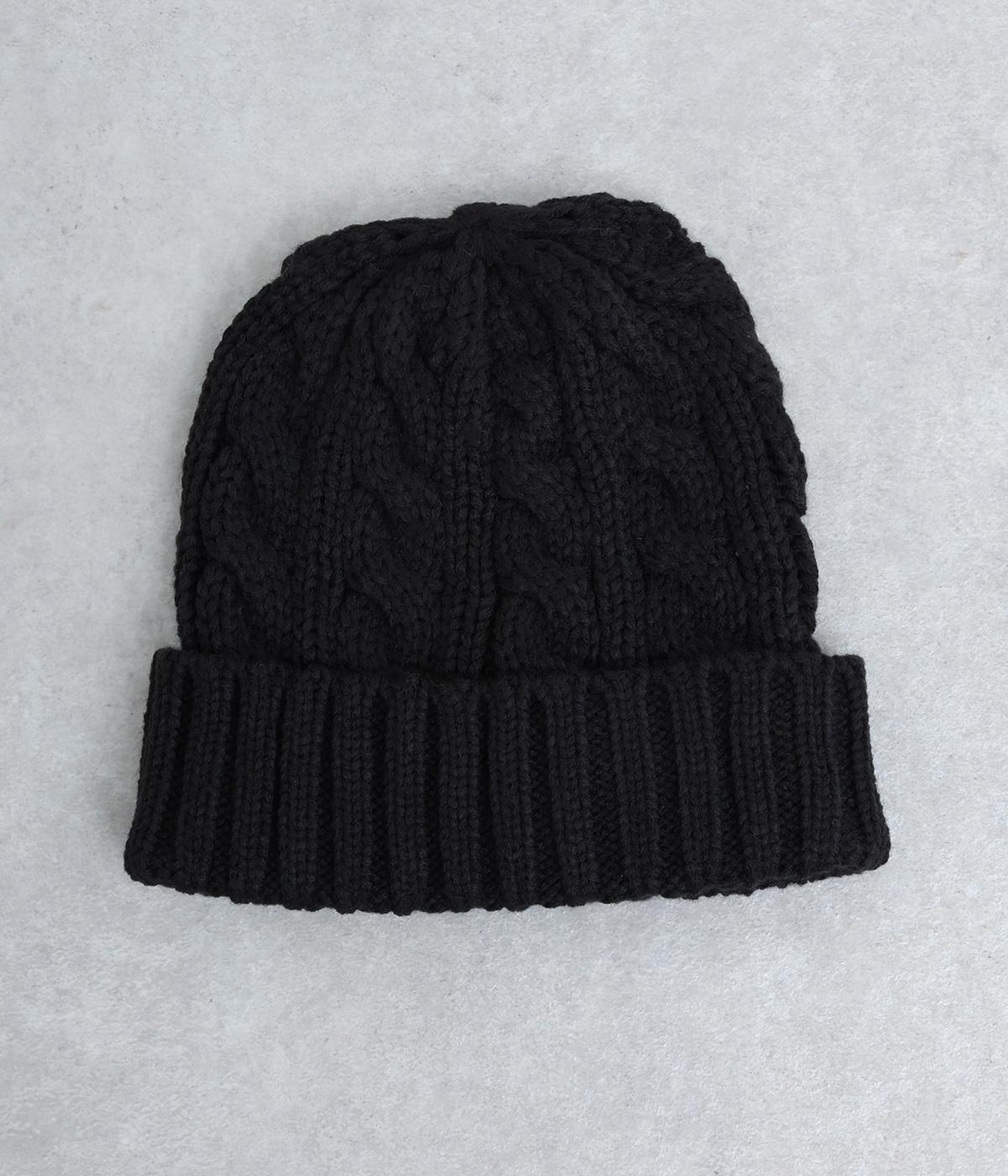 ケーブルニットワッチ(ブラック-F)