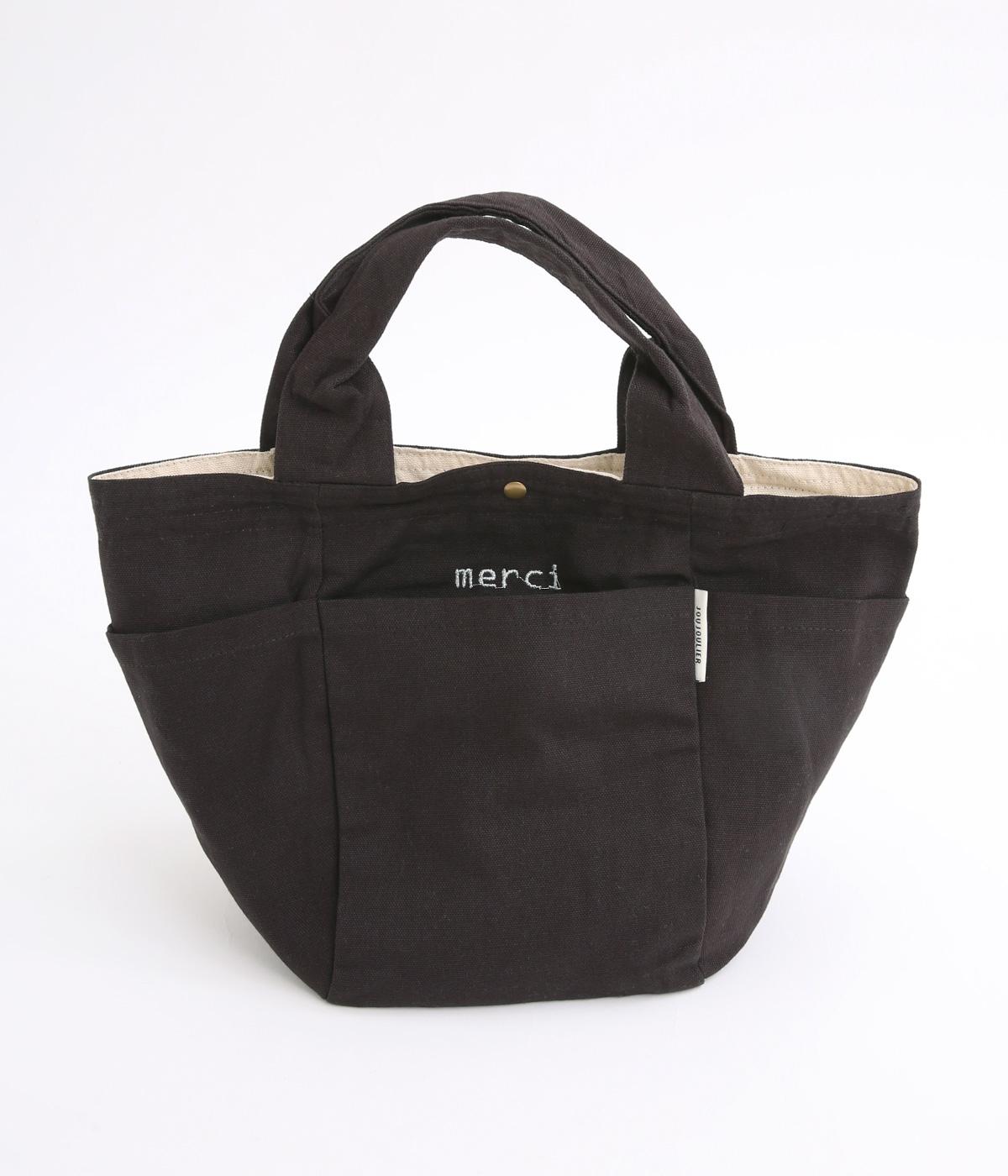 メルシーロゴ刺繍ランチトート(ニュアンスブラック-F)
