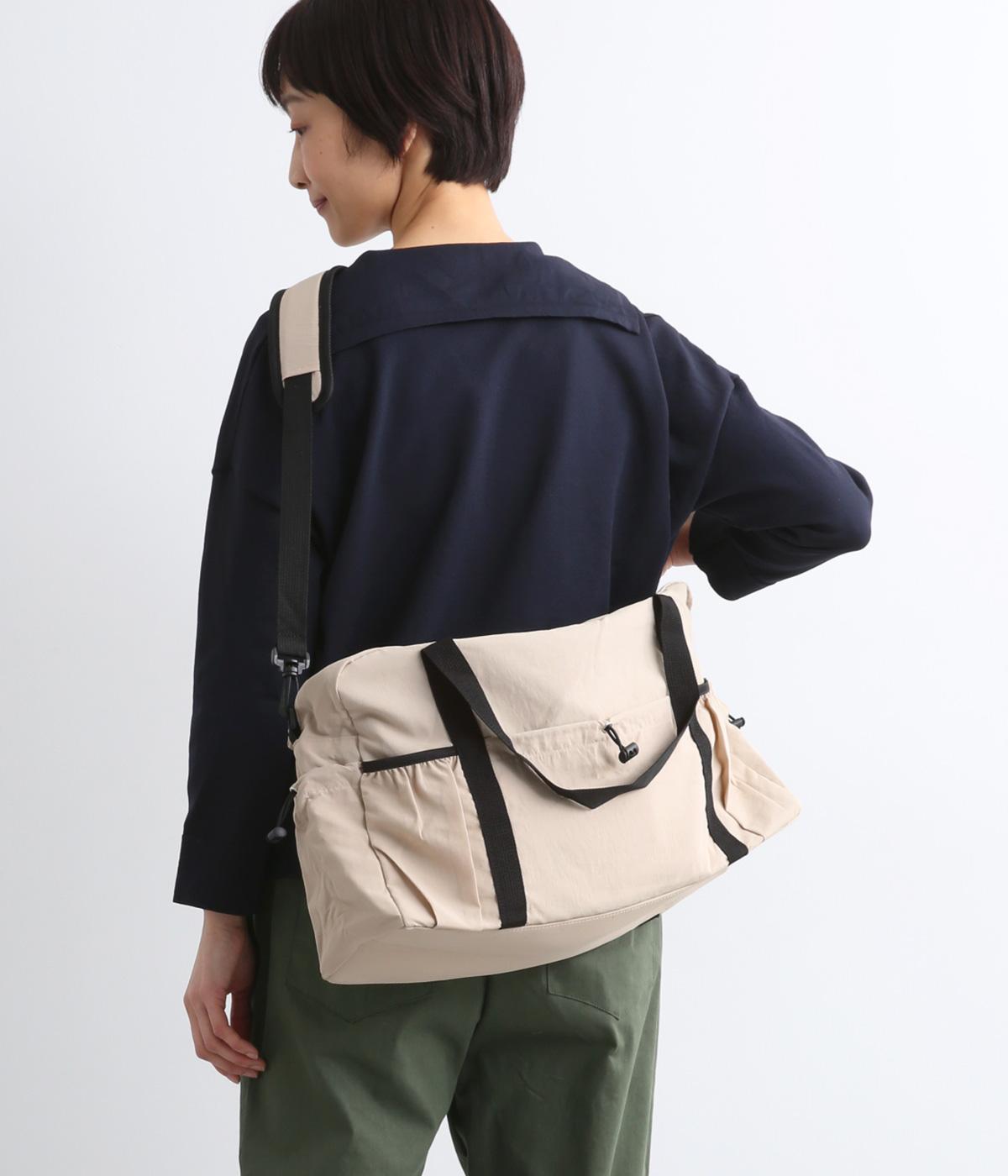 ナイロンドロストボストンバッグ(ベージュ-F)