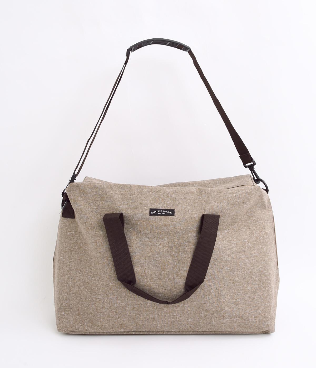 キャリーオン＋撥水加工付きビッグボストンバッグ(杢ベージュ-F)