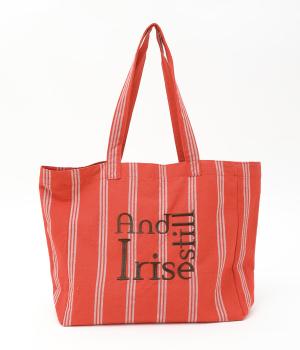 インドロゴ刺繍ストライプトート(レッド-F)