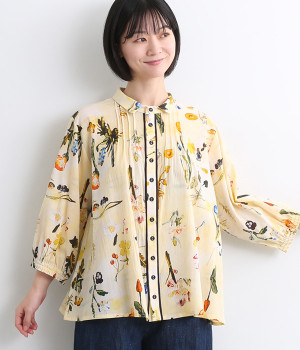 SUPER HAKKA×庄島歩夢｢Plants｣/｢From the story｣プリントブラウス(ベージュ-ONESIZE)