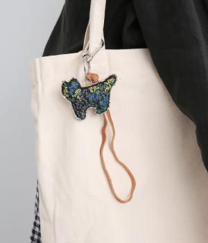 モチーフチャーム｢ネコ｣(ブラック-ONESIZE)