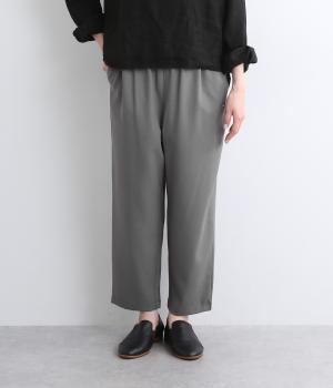 ポリエステルレーヨンストレッチテーパードパンツ(チャコール-M)