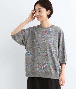 タイニーフラワーワルツ刺繍裏毛プルオーバー(杢グレー-ONESIZE)