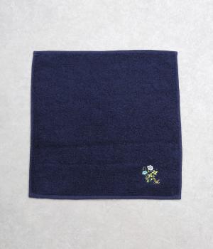 SUPER HAKKA×今治ハンドタオル フラワーワンポイント刺繍(ネイビー-ONESIZE)