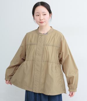 コットンナイロンワッシャータイニー・フローラワンポイント刺繍ジャケット