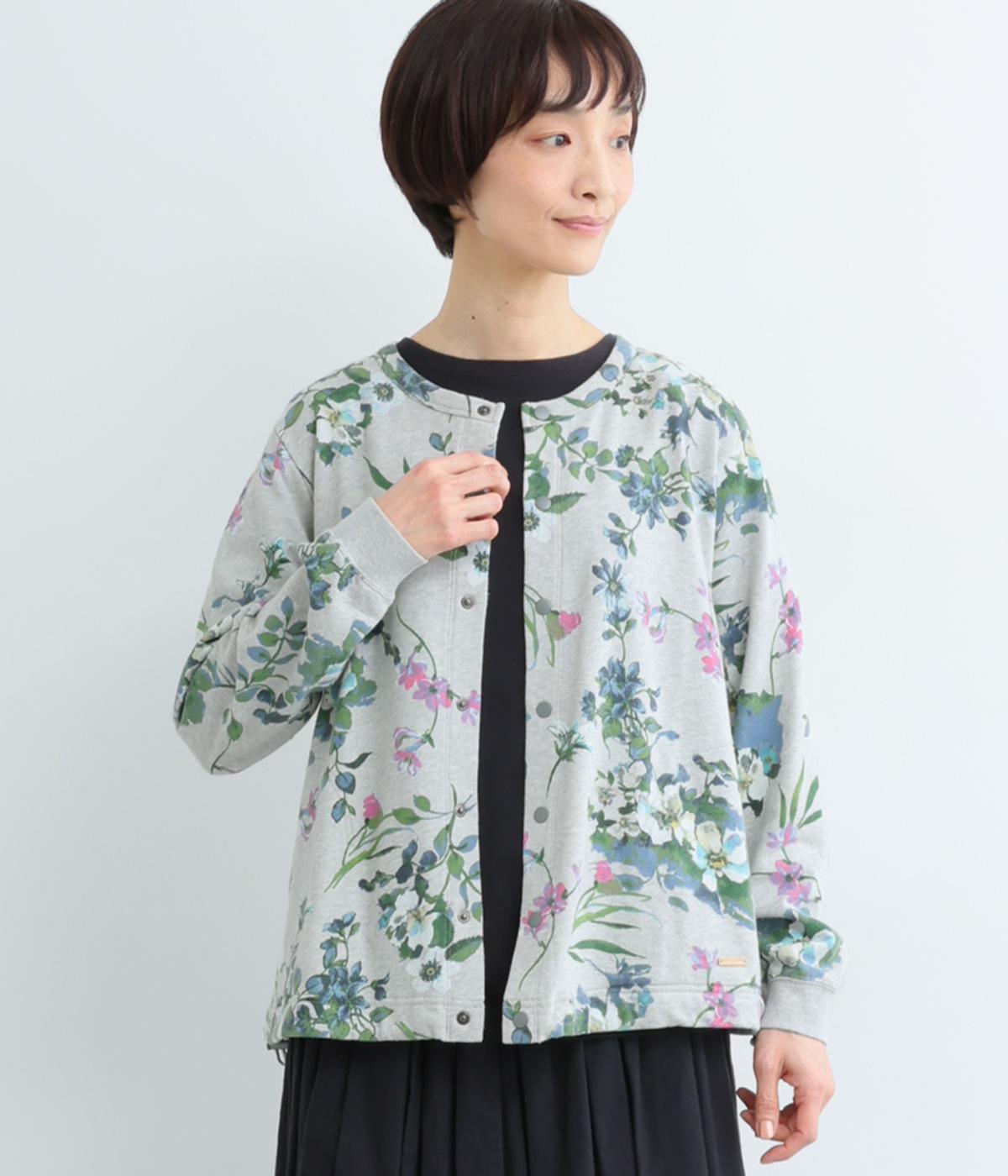 裏毛フロラフロートプリントカーディガン