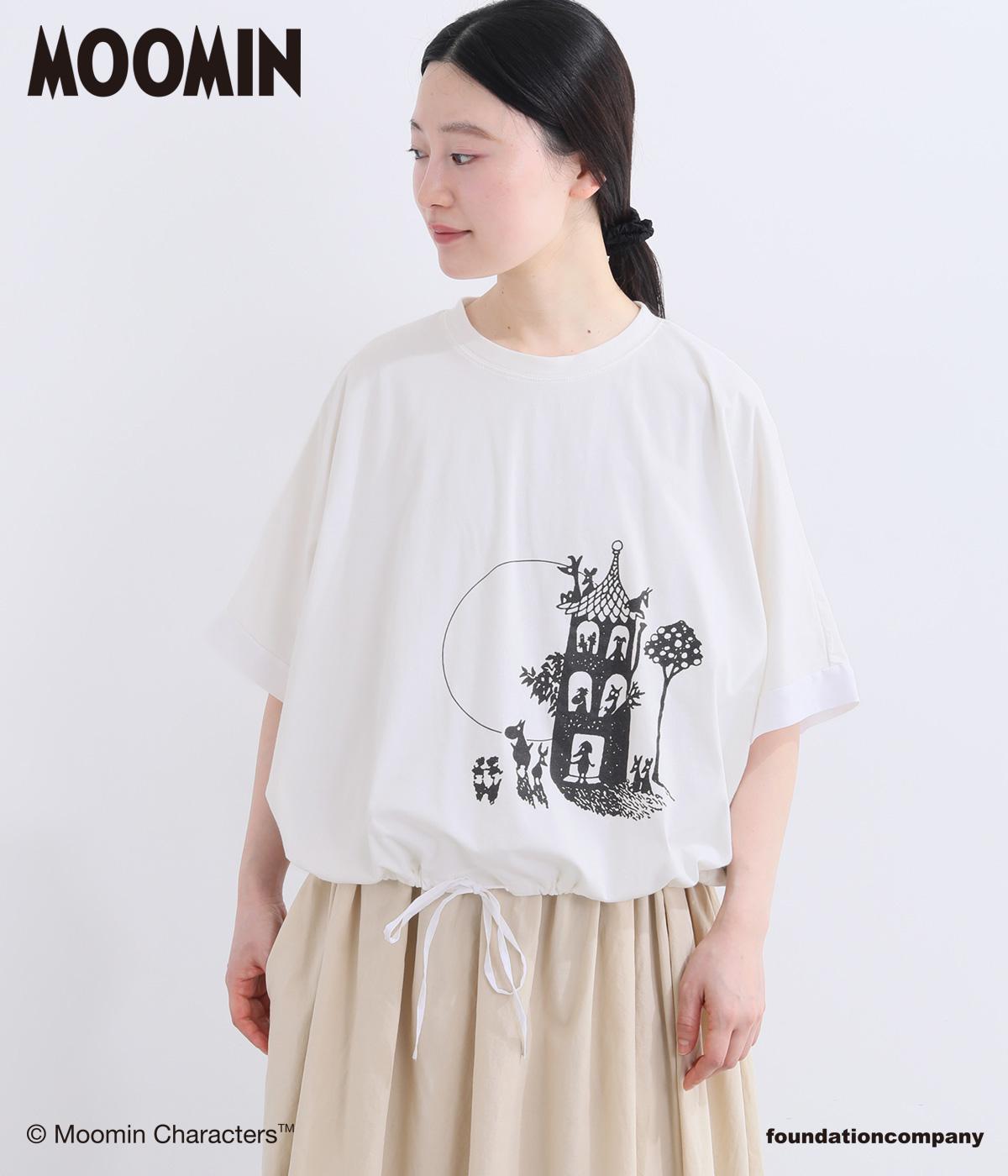 <Moominコラボ>天竺「ムーミンハウス」プリントプルオーバー(オフホワイト-F)