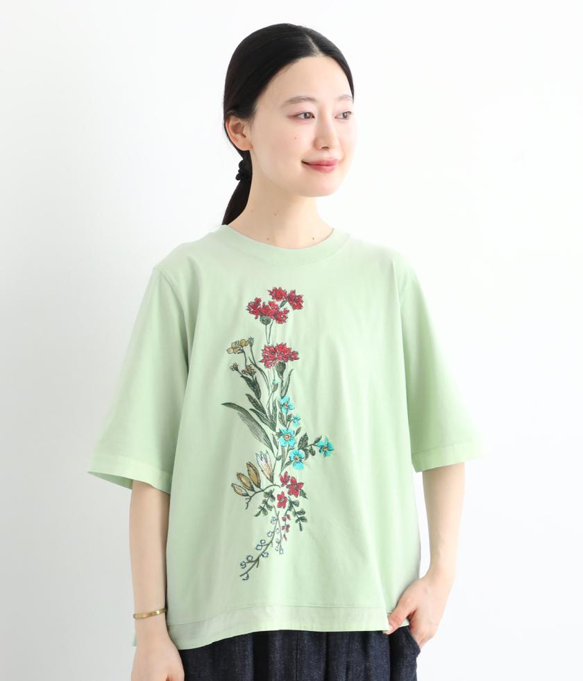 天竺フローリーハグ刺繍プルオーバー