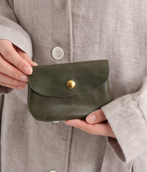 ソフトレザーコインケース(グリーン-ONESIZE)