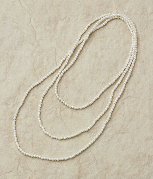 ロングプラパールネックレス(ホワイト-ONESIZE)