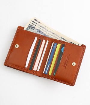 イタリアレザー二つ折り財布(ブラウン-ONESIZE)