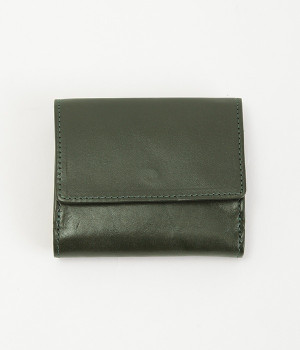 イタリアレザー二つ折り財布(グリーン-ONESIZE)