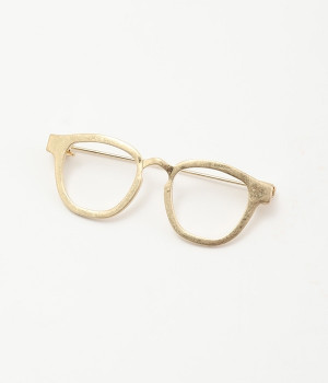 ブローチ　メガネ(ゴールド-ONESIZE)