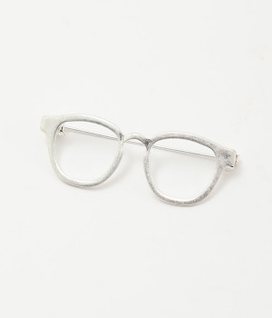 ブローチ　メガネ(シルバー-ONESIZE)