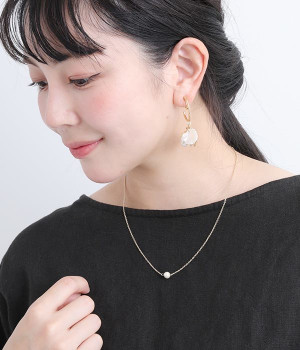 ワンポイントパール　ネックレス(ゴールド-ONESIZE)