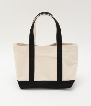 整頓上手なキャンバストート バイカラー(ホワイト×ブラック-ONESIZE)