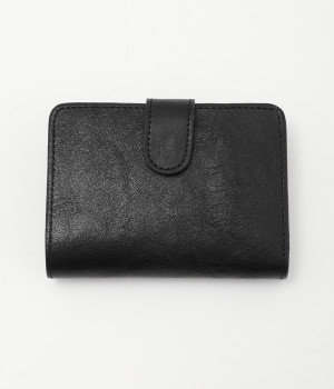 二つ折りコンパクト財布(ブラック-ONESIZE)